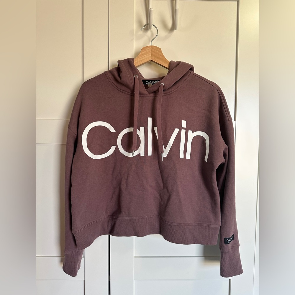 Calvin Klein Performance Women's Cropped Hoodie - Light Mauve Purple Size Medium